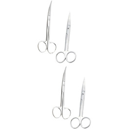 Ножиці для грумінгу тварин з нержавіючої сталі з прямим та вигнутим лезом, ергономічні ручки, для професійного грумінгу та домашнього використання