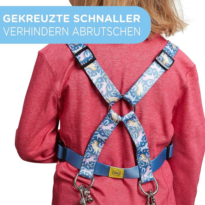 Jubi® Синя поводи для коней для дітей - регульовані розміром для ідеальної посадки та сумка для зберігання - екіпірування для коней для дітей/іграшки для коней