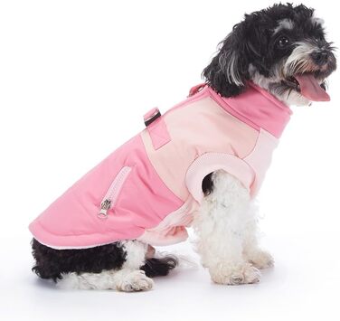 Водонепроникний зимовий пуховик для собак, тепла жилетка для малих та середніх собак, рожевий, розмір S