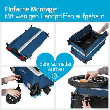 Причіп для велосипеда та візок 2-в-1 | Причіп-візок для велосипеда та електробіка | Вантажопідйомність 40 кг, об'єм 120 літрів | Складаний причіп з дахом та захистом від дощу | Ідеально для покупок, подорожей, фестивалів