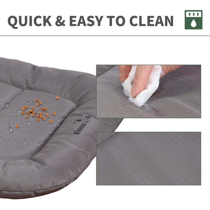 Міцний килимок для собак Khonsu з валиком для шиї, водонепроникний, для великих собак до 27 кг, сірий (35'x21'x3')