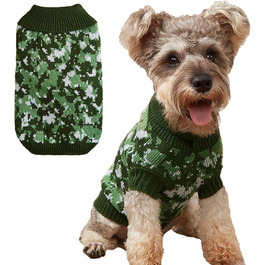 Світшот для собак Jecikelon, камуфляж, з коміром-стійкою, теплий, для маленьких собак та котів, розмір L, зелений