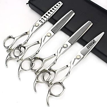 Професійний набір перукарських ножиць SHARONDS 6 дюймів: ножиці для стилістів та домашнього використання, гострі, з нержавіючої сталі, великий набір (зубці V), 4 шт.