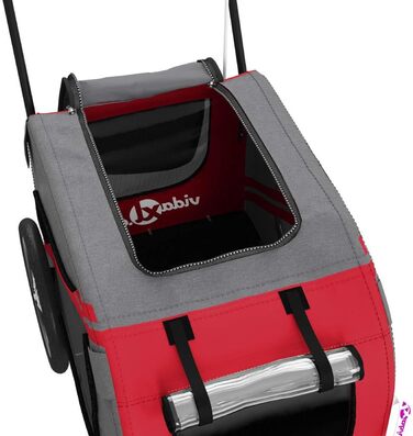 Причіп для велосипеда для собак та інших домашніх тварин. Червоно-чорний, Oxford-тканина, 122x52x53 см