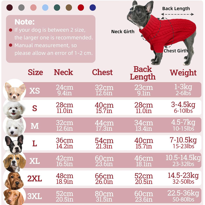 Теплий святковий светр для собак - червоний, з отвором для повідка, для чихуахуа, рейнхаунд та котів (S, груди 40 см, спина 28 см)