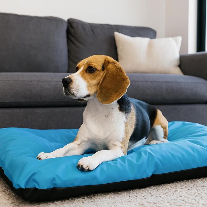 Килимок для собак, лежанка для собак великих, середніх та малих порід - вологостійкий, м'який, 90x60x8 см, блакитний