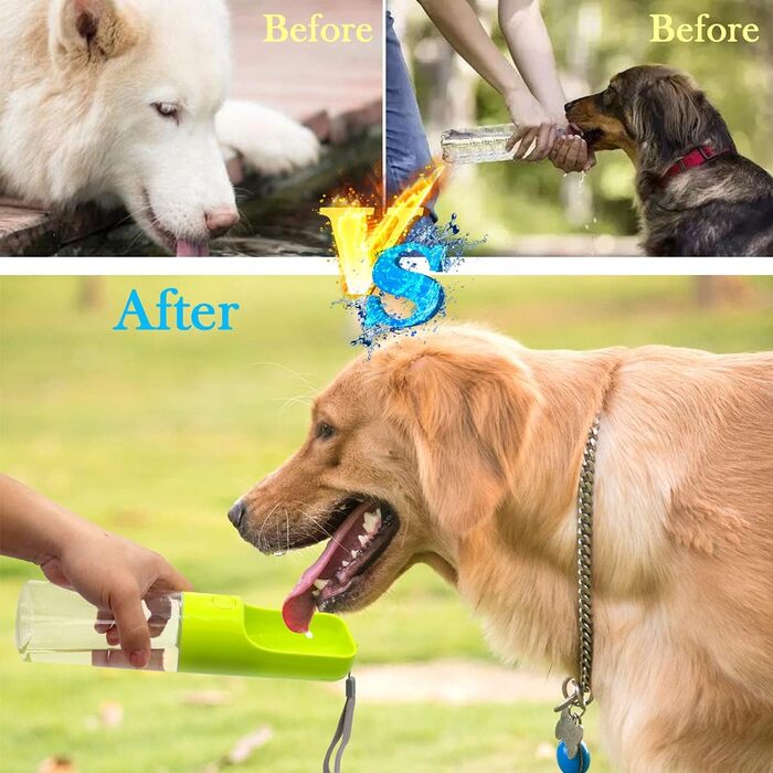 Водяна пляшка для собак MICHETT True Love Sofunii, блакитна, 425 мл, виготовлена з безпечного матеріалу, витікання неможливе, BPA-free