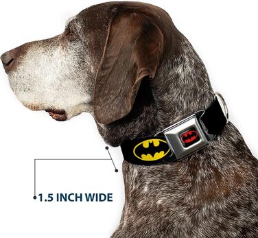 Нашийник для собак Buckle Down з пряжкою-ременем безпеки, Batman, ширина 2,5 см, на шию 38-66 см, розмір L