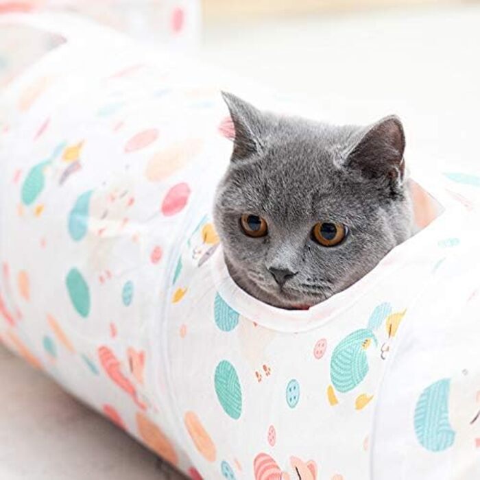 Ігровий тунель для котів та тварин, Pop-Up тунель, складаний, для дому (рожевий)