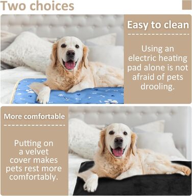 Електричний килимок для домашніх тварин Hillylolly, 70x50 см: підігрівач для собак та котів з регулюванням часу та температури