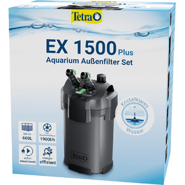 Зовнішній фільтр для акваріума Tetra EX 1500 Plus, до 600 л, потужний очищувач води, для кришталево чистої води в акваріумі, для прісноводних і морських акваріумів, внутрішній простір