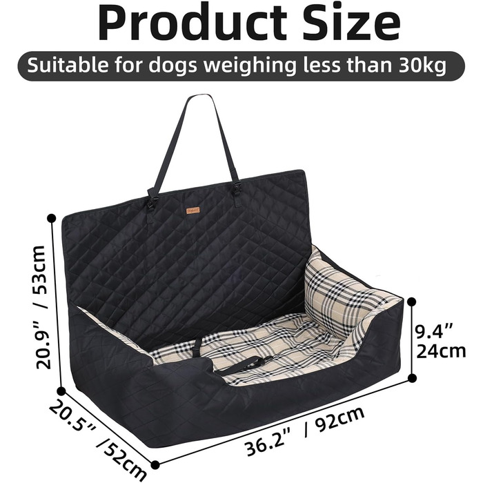 Автокрісло для собак, переноска-клітка для собак, багатофункціональне переносне ліжко для собак - безпечне автокрісло для тварин, для автомобілів, SUV, великих собак, більшості моделей авто