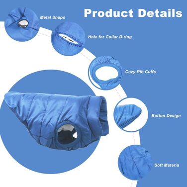 Зимовий одяг для собак Meioro: тепла куртка, флісова жилетка, м'який светшот для малих та середніх собак (XS, блакитний)