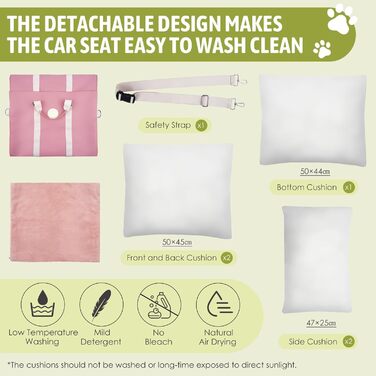 Автокрісло для тварин Booster: безпечне та зручне автоліжко для собак та котів середніх розмірів (2 шт., Fichte, Medium)