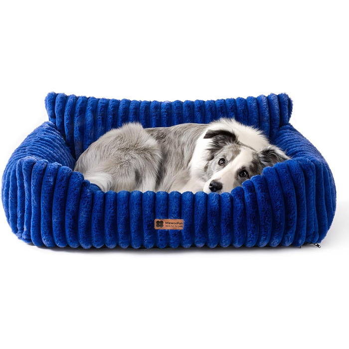 М'яке ліжко для котів та собак MEWOOFUN - зручне лежак для котів та маленьких собак, заспокійливе ліжко (Морська хвиля, 91x72x30 см)