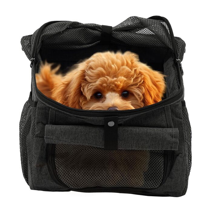 Корзина для собак на велосипед, дихаюча, складна, захист від розривів, вантажопідйомність 7,5 кг, сіра