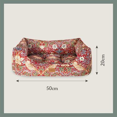 Клітинка для собак Rosewood x Morris & Co. з принтом William Morris (Erdbeerdieb Burgandy, Small), велика, з антиковзким дном, миється