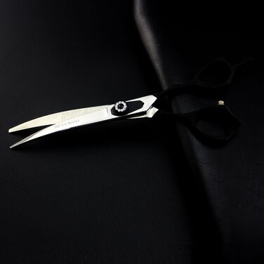 Набір професійних ножиць для грумінгу собак JIESENYU 7.0 дюймів (4 шт.) - прямі та тонкі леза, чорний колір