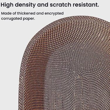 Килимок-подряпування для котів 2 шт., овал, 61 см, з м'якою лежанкою, з картону, для дому