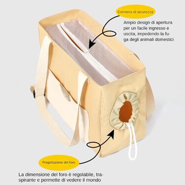 Транспортна сумка для котів та маленьких собак, дихаюча, складна, з шнурком
