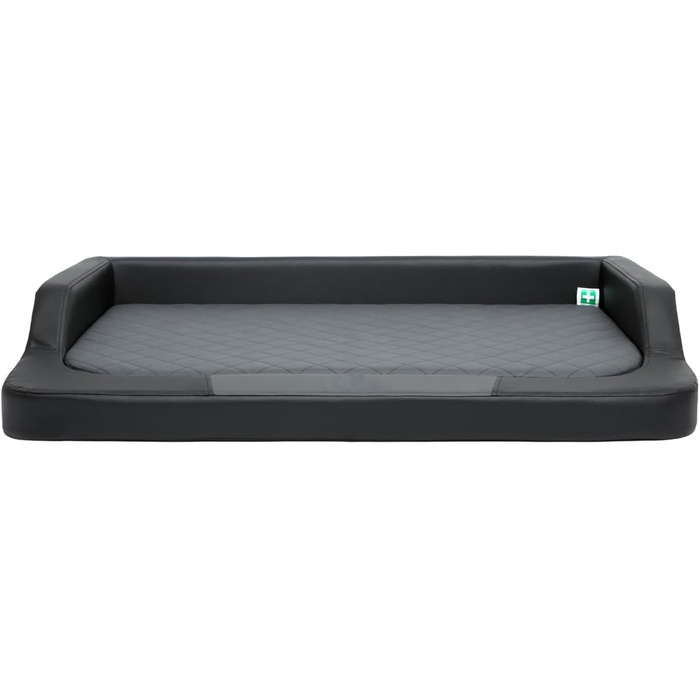 Ортопедичний лежак для собак MEDICO Lux ÖKOLEINEN - 75x50x15 см, чорний з сірим. Лежак для собак різних порід, водонепроникний, ергономічний.