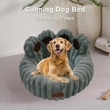 М'яке ліжко для домашніх тварин: ліжко для собак та котів у формі лапок ведмедя, 50 см, сірий колір