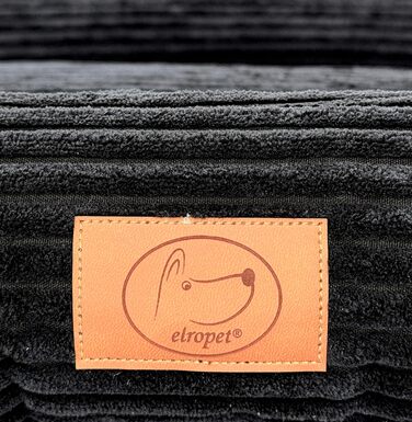 Ортопедичне ліжко для собак Elropet з м'якого корду, кошик для собак (Чорний, S (75x55x20cm))