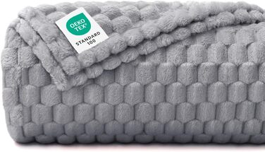 М'яка ковдра для собак та котів Luciphia, фліс, 100 x 145 см, сіра, 3 шт. в упаковці