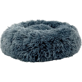 Кругле ліжко для собак та котів Donut, м'яке, пухнасте, темно-сіре, різні розміри та кольори