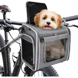4-в-1 Корзина для собак на велосипед: корзина, рюкзак, велика сумка для котів та собак (до 8 кг)