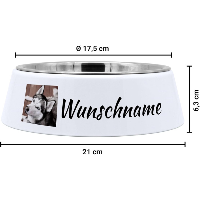 Миска для корму з фотографією для собак PhotoFancy® - персоналізована з власним дизайном, Layout 1