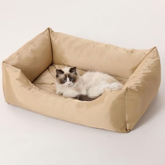 Водонепроникне ліжко для собак M&Catree, прямокутне, м'яке, для собак та котів - L: 60x80x24 см (S: 43x53x21 см, золото)