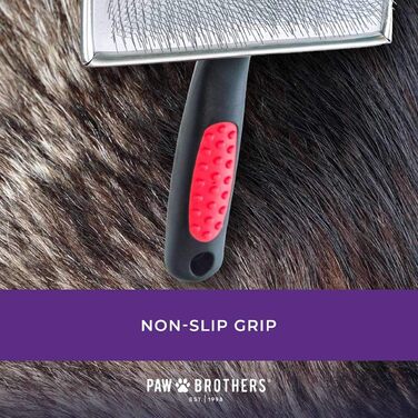 Професійна щітка для короткошерстих собак Ryan's Pet Supplies Paw Brothers, середня, 8,9x4,1 см, з покритими кінчиками, м'яка до шкіри