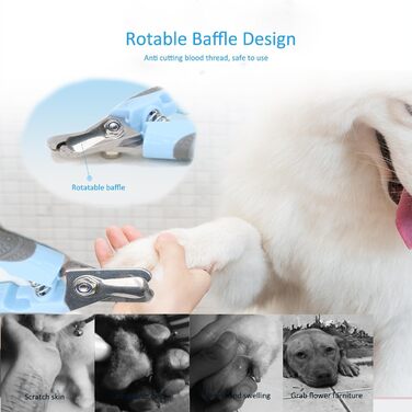 Ножиці для стрижки кігтів собак та котів LaiEdua - нержавіюча сталь з захистом, догляд за кігтями для собак великих, середніх та малих порід
