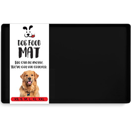Підкладка під миску для собак DogBuddy, чорна, водонепроникна, силіконова, з високими бортиками (48 x 30,5 см)