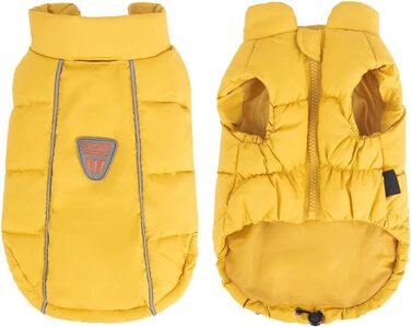Тепла водонепроникна куртка для собак, захист від снігу та холоду, жовта, розмір M
