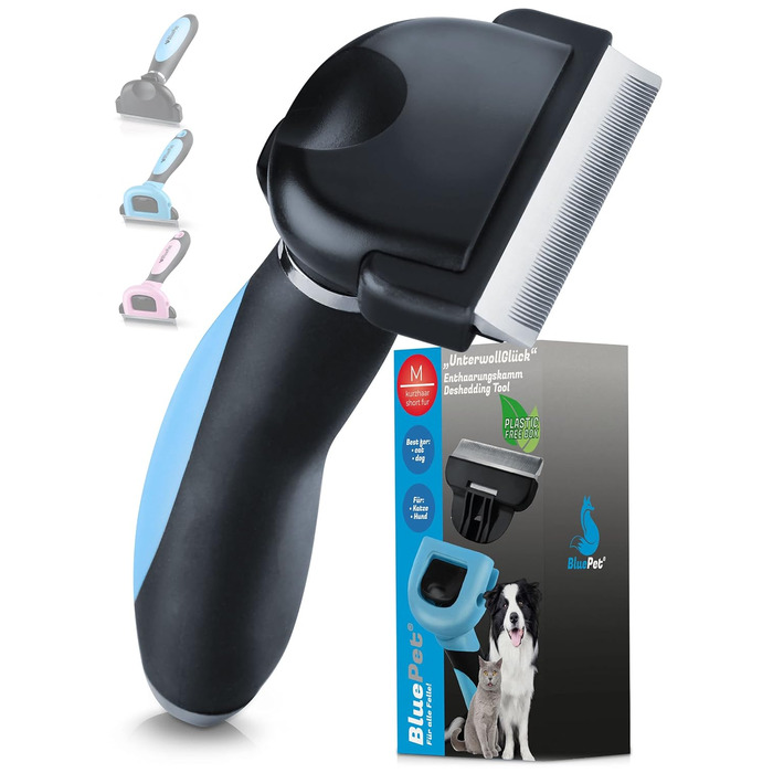 Бурштук для котів та собак з коротким хутром BluePet: видаляє відмерле волосся та підшерсток | Розмір M (66 мм)