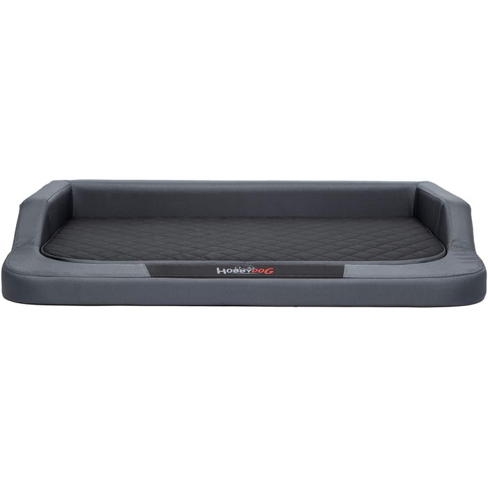 Ортопедичне собаче ліжко MEDICO Standard для собак маленьких, середніх та великих порід (75 x 50 см, сірий з чорним)
