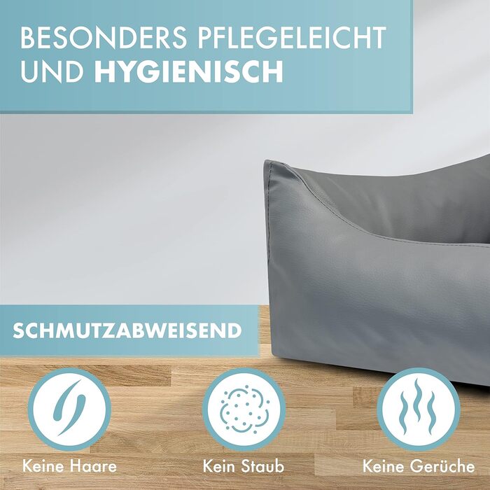 Крісло-лежанка для собак, миється, чорне, розмір M, 100 x 75 см