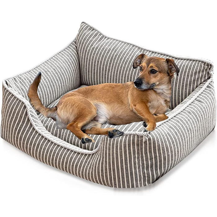 Ортопедичне ліжко для собак Petcute Hautierbett, зручне та миюче, для маленьких собак, знімний чохол (M, сірий)