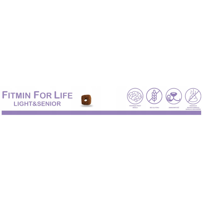 Корм для дорослих та літніх собак FITMIN Dog For Life Light Senior, 12 кг