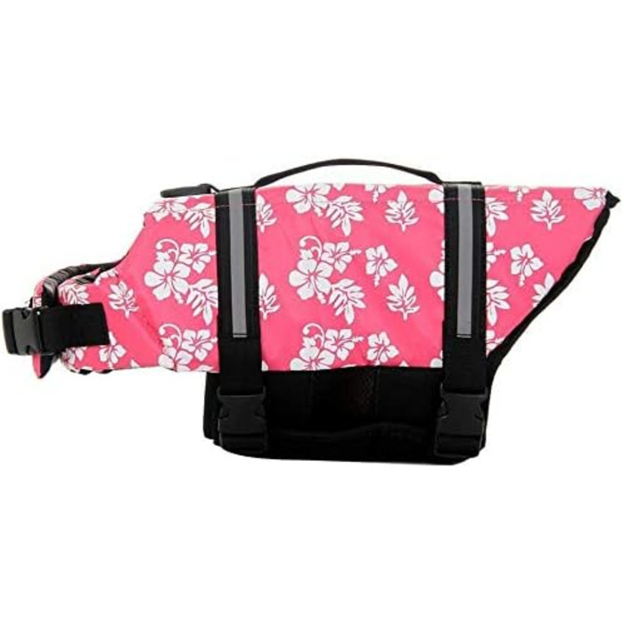 Рятувальний жилет для собак - безпечний жилет для цуценят та великих собак (S, червоний з квіткою)