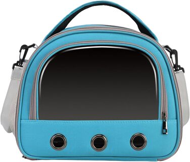 Переносна клітка для птахів Vogeltransport - легкий рюкзак для папуг, хамстерів, малих птахів. Атмосвітний, складаний дизайн, блакитний колір