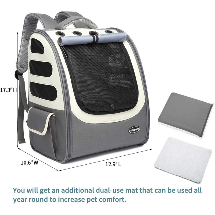 Рюкзак для котів та собак, великий, на 2 тварин, для подорожей, схвалений авіакомпаніями