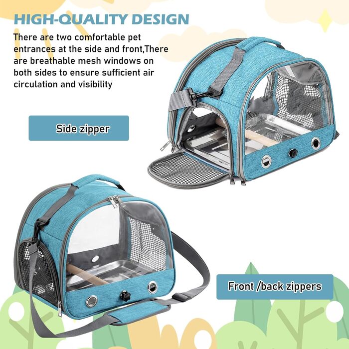 Транспортна сумка для птахів Vogel з підставкою та підносом з нержавіючої сталі, рюкзак для птахів, переносний клітка для малих птахів