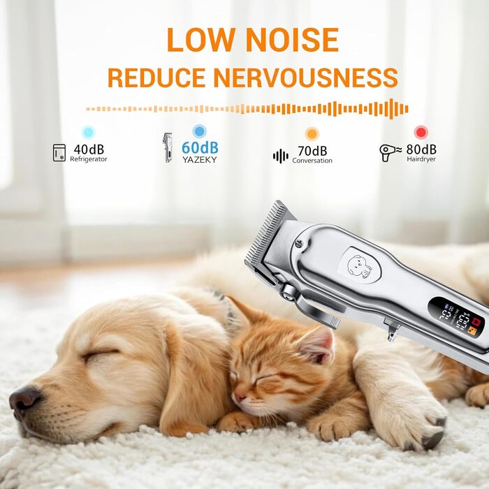 Машинка для стрижки собак та котів YAZ EKY Profi - професійна, 4 насадки, потужний мотор