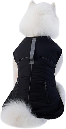 Зимовий теплий одяг для собак: куртка з коміром-стійкою, тепла ізольована верхня частина з м'яким флісом, костюм для цуценят з вітронепроникним дизайном, одяг для собак маленьких та середніх розмірів для прогулянок у холодну погоду