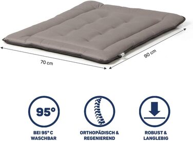 Килимок для собак Wallace & Jones Wendedecke: легко миється, до 95°C, з підкладкою, для дому та вулиці, XL, 90 x 70 см, сірий