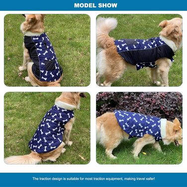 PETCUTE Водонепроникний зимовий теплий одяг для собак з відбиваючими елементами та отвором для страхувального ременя (XS, Синій)