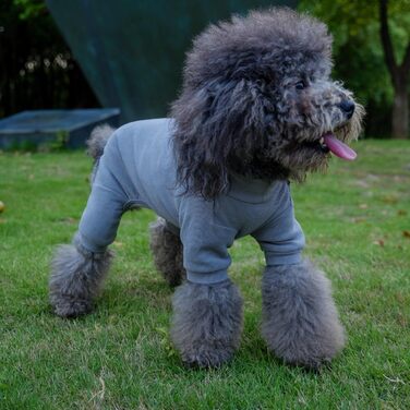 Піжама для собак Lovelonglong з бавовни, теплий халат-боді для собак великих, середніх та маленьких порід, розмір L, темно-сірий